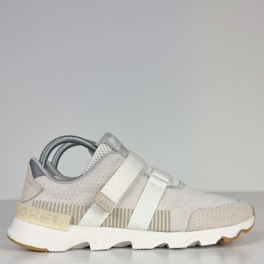 Sorel Womens Kinetic Lite Strap‎ Suede Sneakers White SZ 8.5